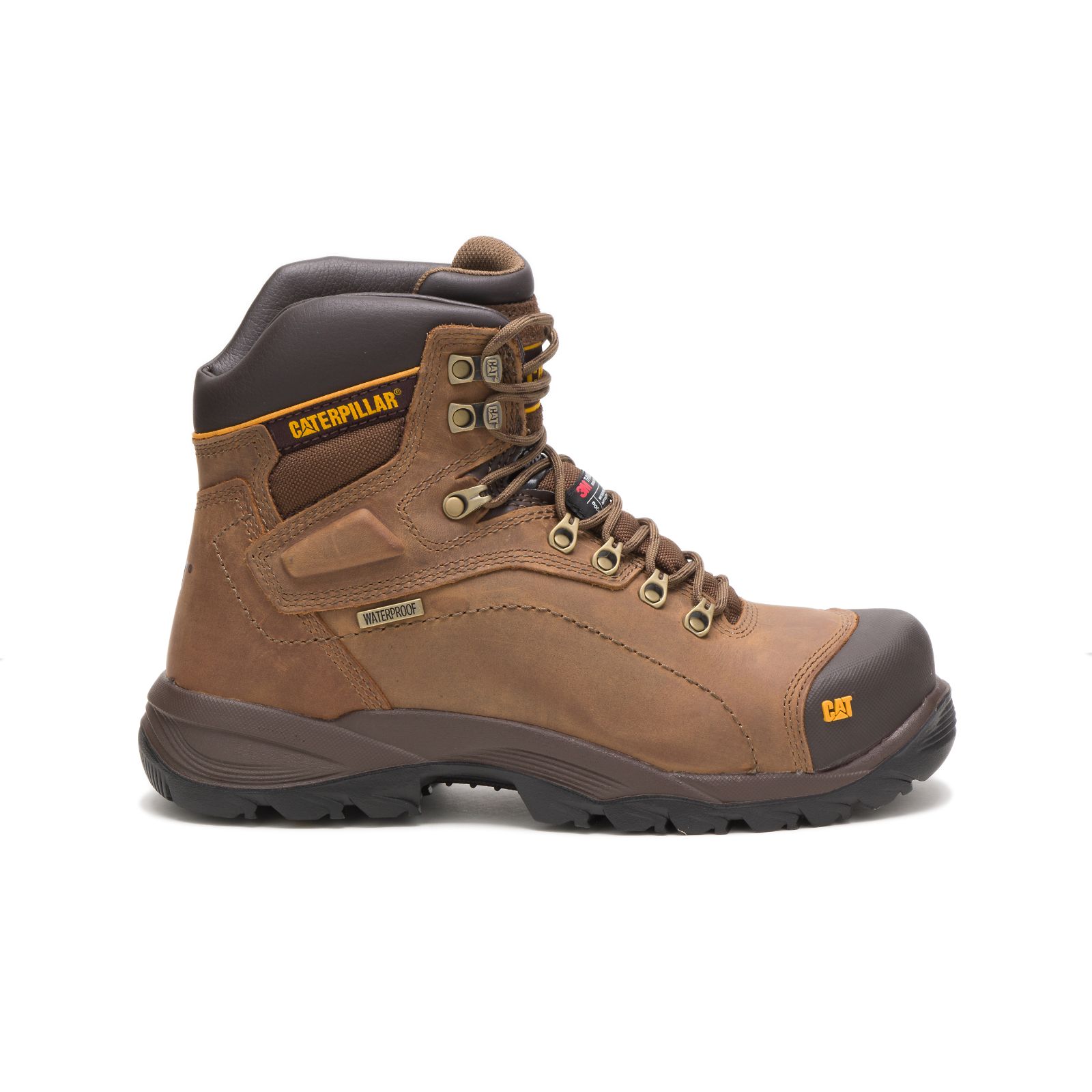 Caterpillar Diagnostic Hi Waterproof Thinsulate™ Steel Toe Philippines - Mens Steel Toe Boots - Dark Beige 15984LZCT